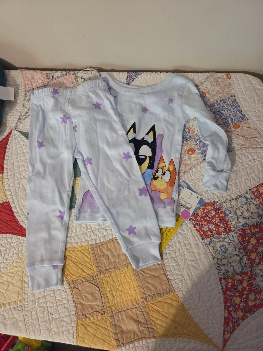 Unisex toddler pajamas nwt bluey 2t blue & purple star bedtime with dad